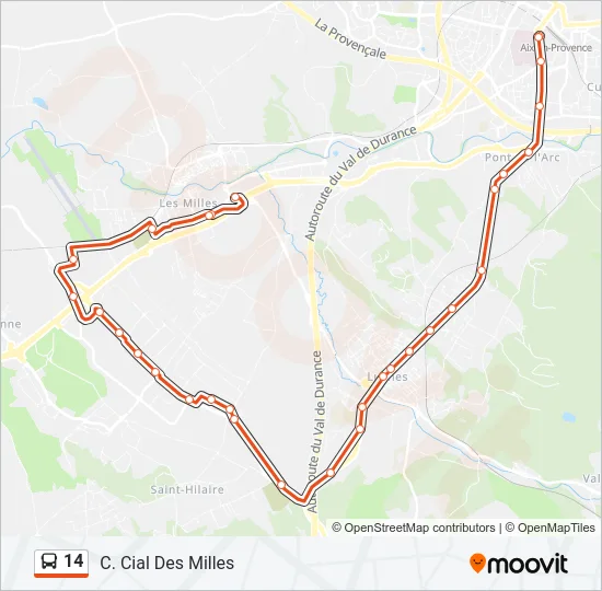 14 Bus Line Map