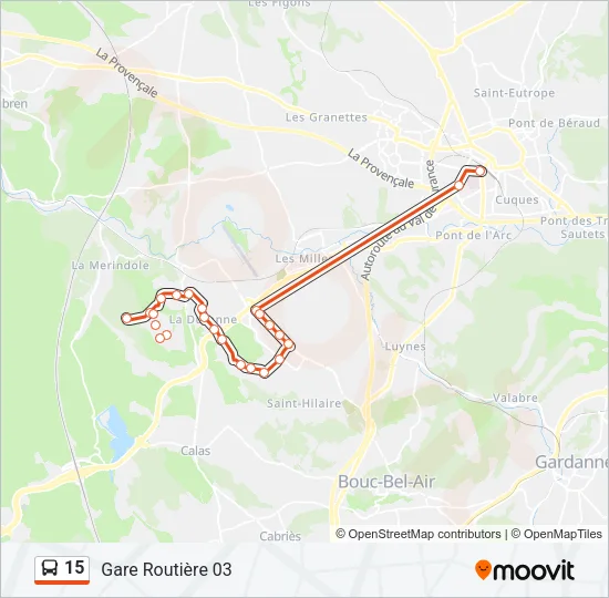 15 Bus Line Map