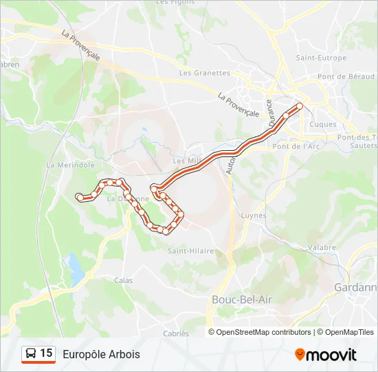 15 Bus Line Map