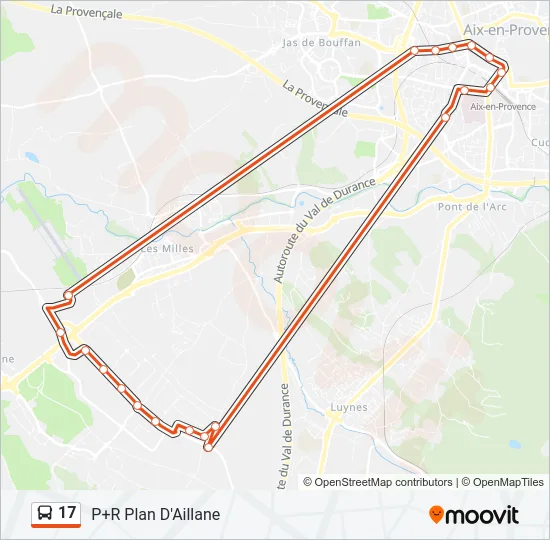 17 Bus Line Map
