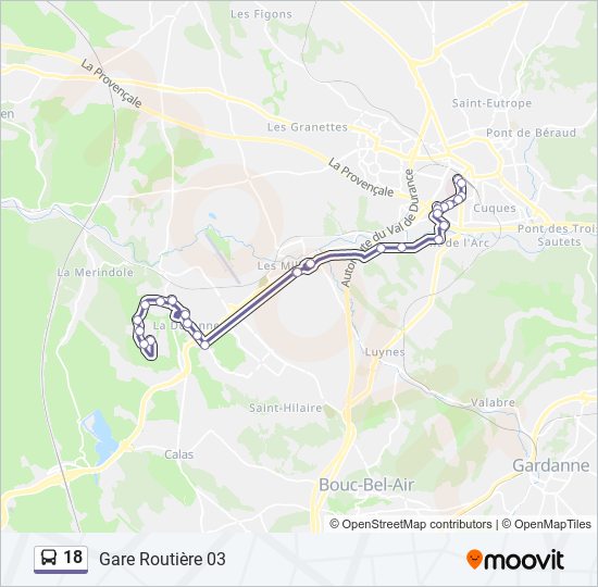 18 bus Line Map