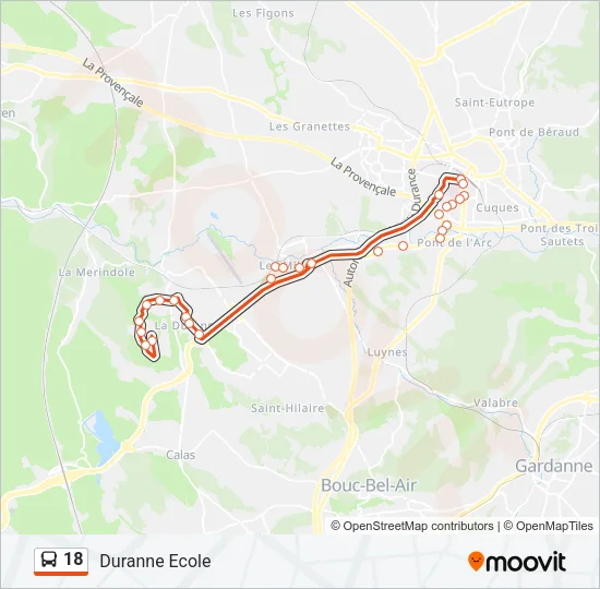 18 Bus Line Map