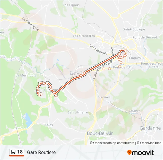 18 Bus Line Map