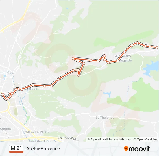 21 Bus Line Map