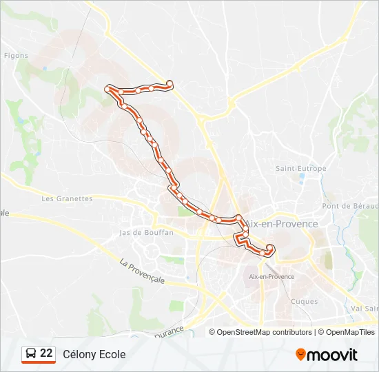 22 Bus Line Map