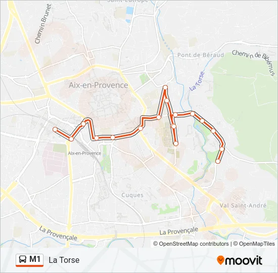 M1 Bus Line Map