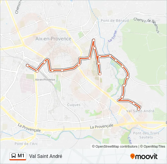 M1 Bus Line Map