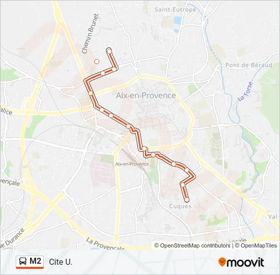 M2 Bus Line Map
