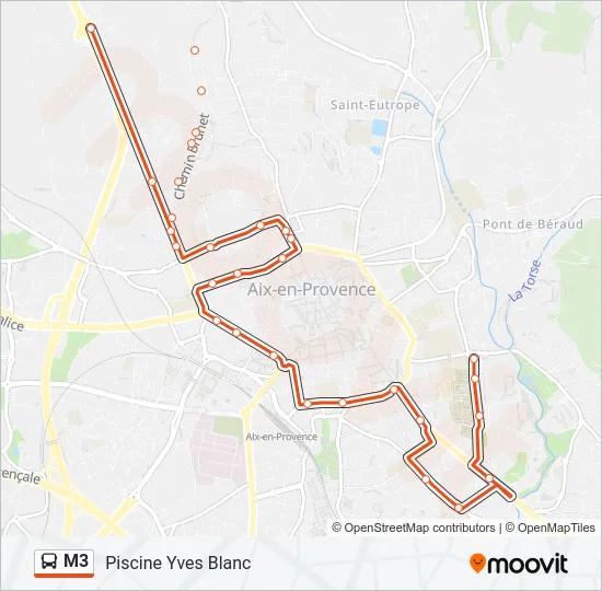 M3 Bus Line Map