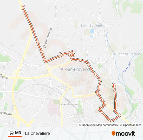 M3 Bus Line Map