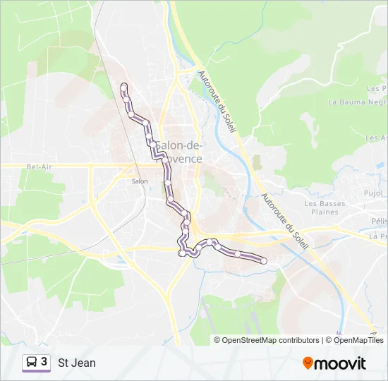 3 Bus Line Map