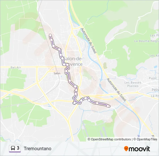 3 Bus Line Map