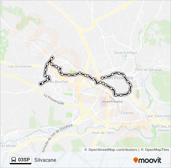 Plan de la ligne 03SP de bus