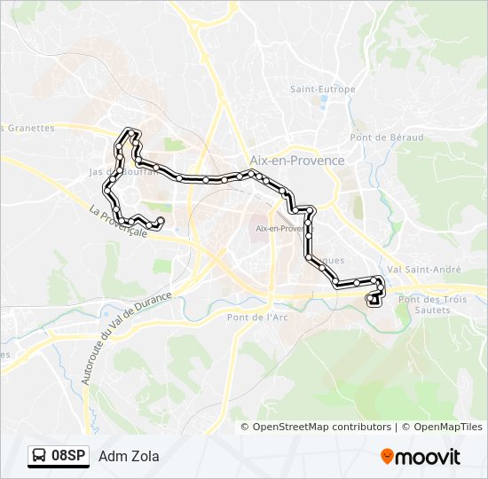 Mapa de 08SP de autobús