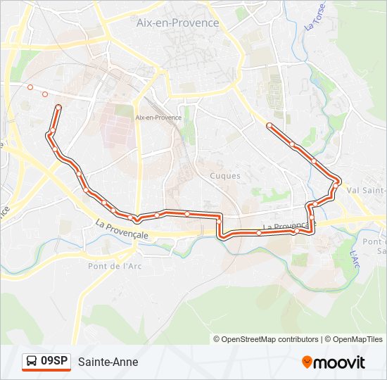 Mapa de 09SP de autobús