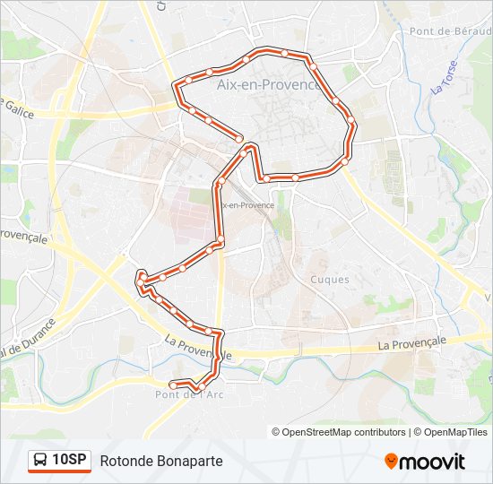 Plan de la ligne 10SP de bus
