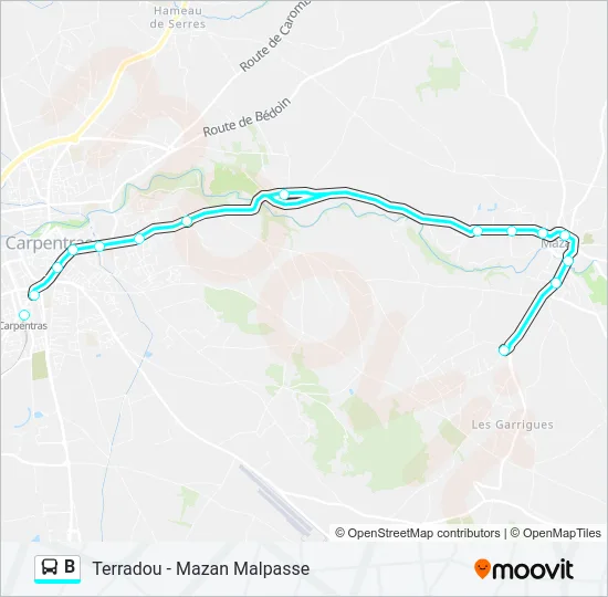 B Bus Line Map