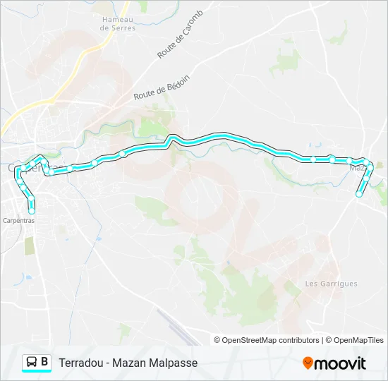 B Bus Line Map