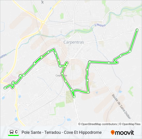 Plan de la ligne C de bus