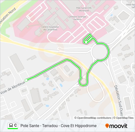 Plan de la ligne C de bus