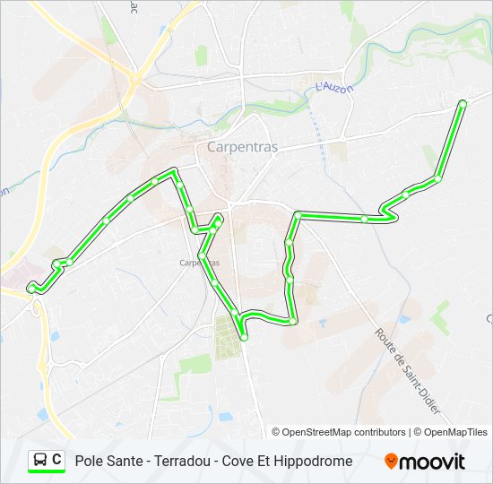 Plan de la ligne C de bus