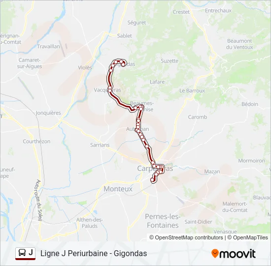 J Bus Line Map