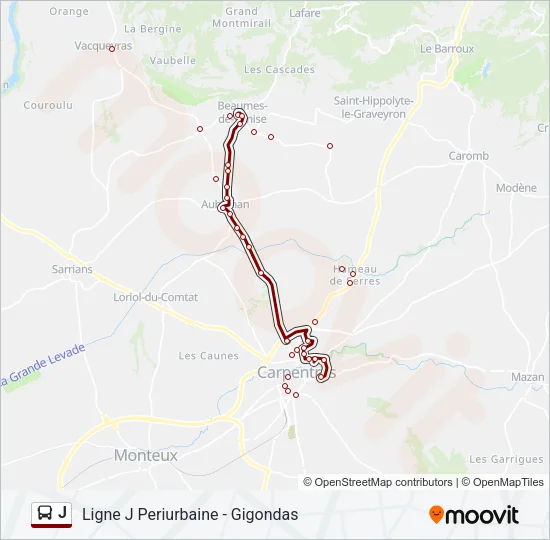 J Bus Line Map