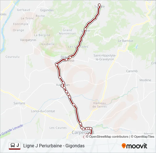 J Bus Line Map