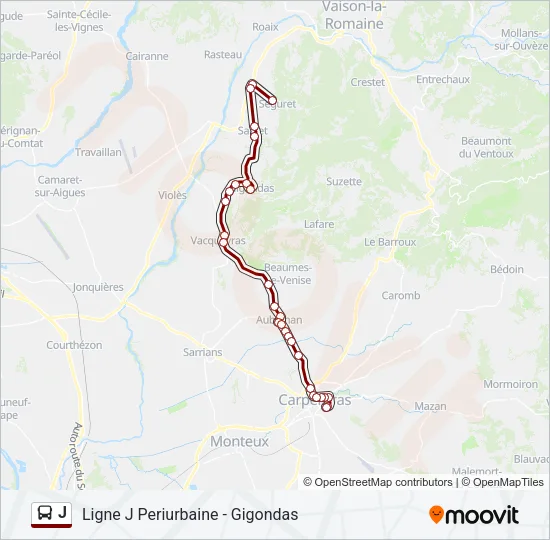 J Bus Line Map