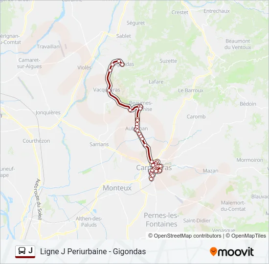 J Bus Line Map