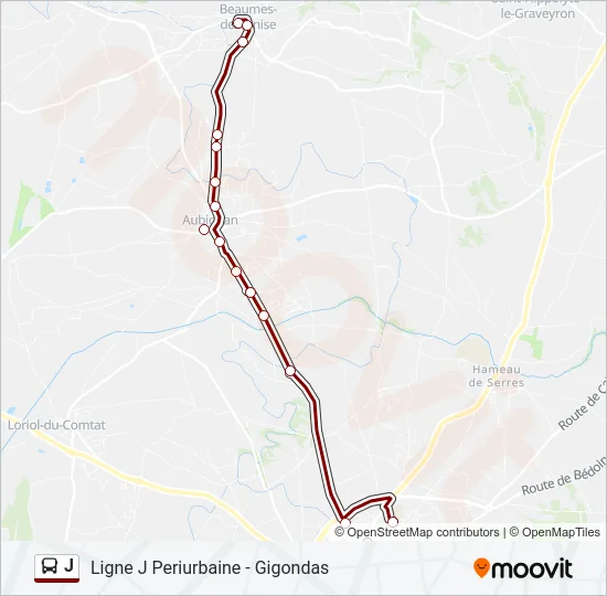 J Bus Line Map