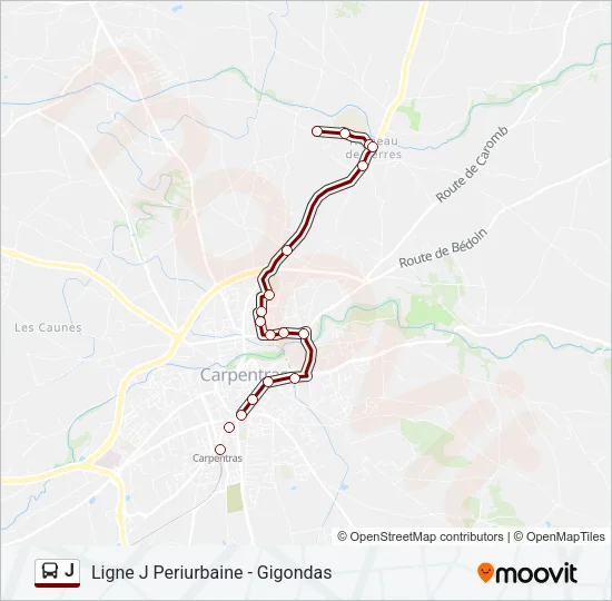 J Bus Line Map