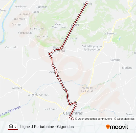 J Bus Line Map