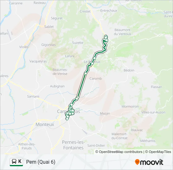 K Bus Line Map
