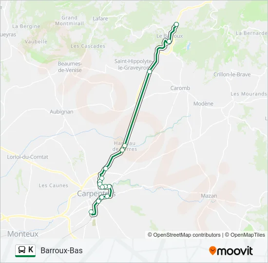 K Bus Line Map