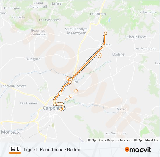 Plan de la ligne L de bus