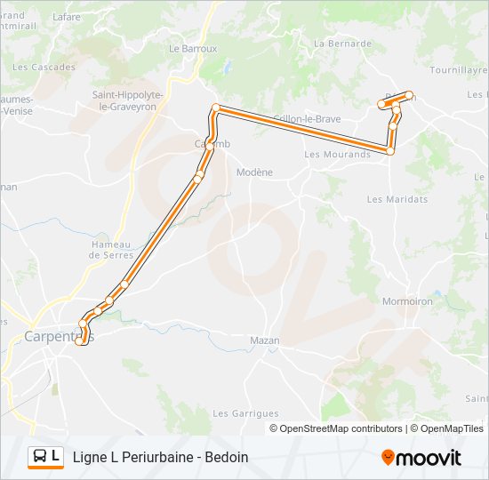 Plan de la ligne L de bus
