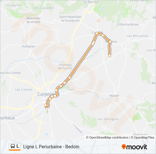 Plan de la ligne L de bus