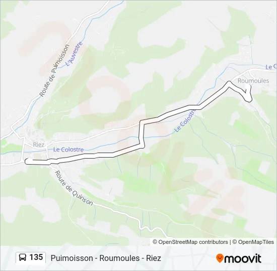 135 Bus Line Map