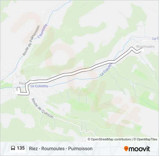 135 Bus Line Map