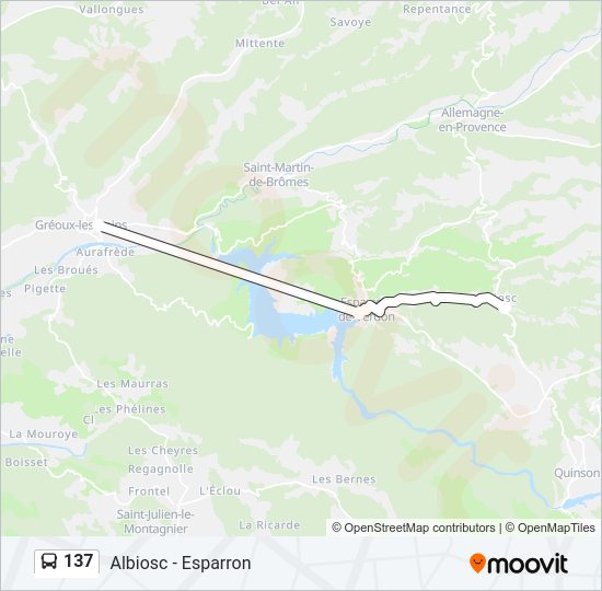 Plan de la ligne 137 de bus