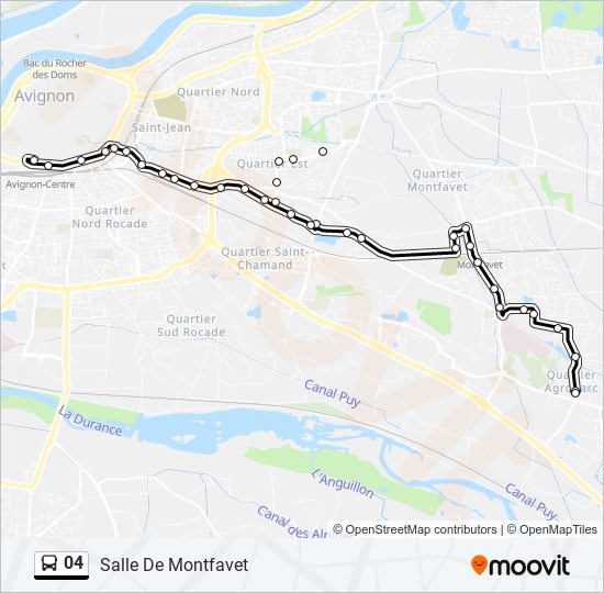 Plan de la ligne 04 de bus