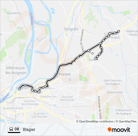 08 bus Line Map