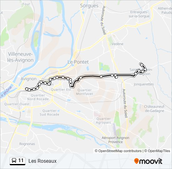 Mapa de 11 de autobús