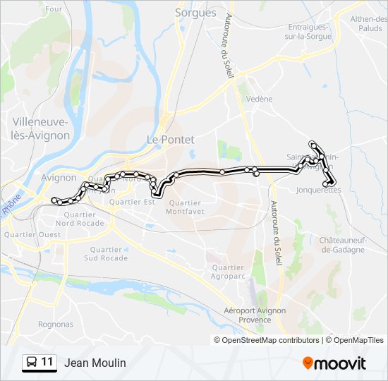 Mapa de 11 de autobús