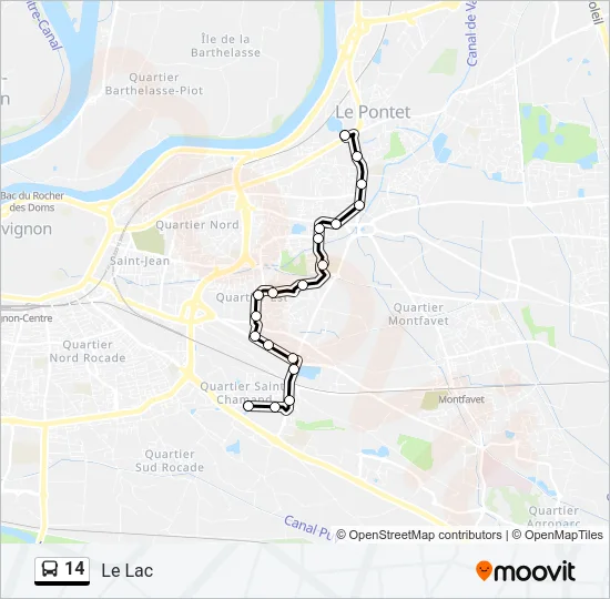 14 Bus Line Map