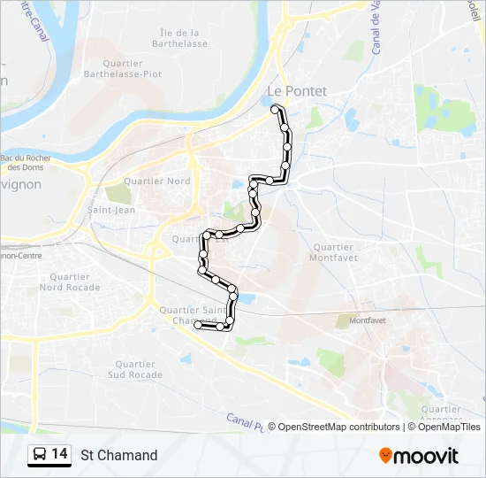 14 Bus Line Map