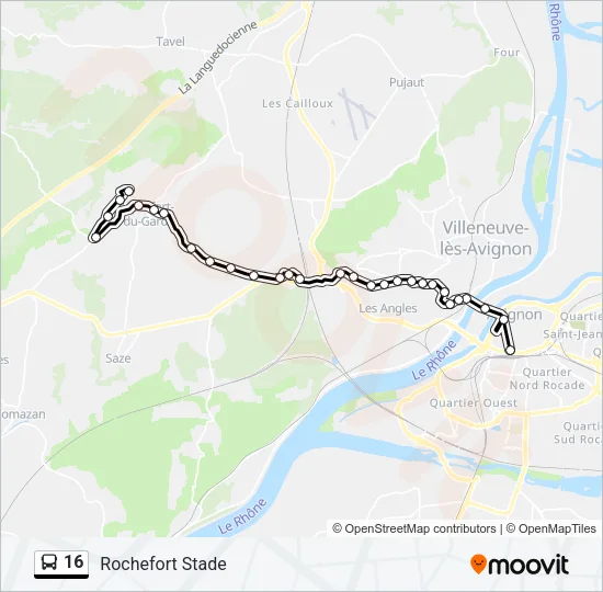 16 Bus Line Map