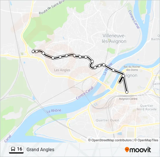 16 Bus Line Map
