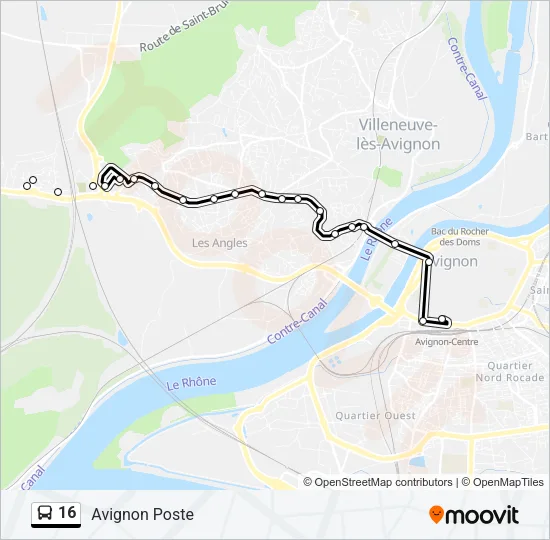 16 Bus Line Map